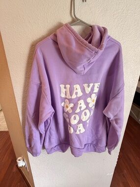 SHEIN Lavender Fleece-Lined Hoodie - Lilac Purple